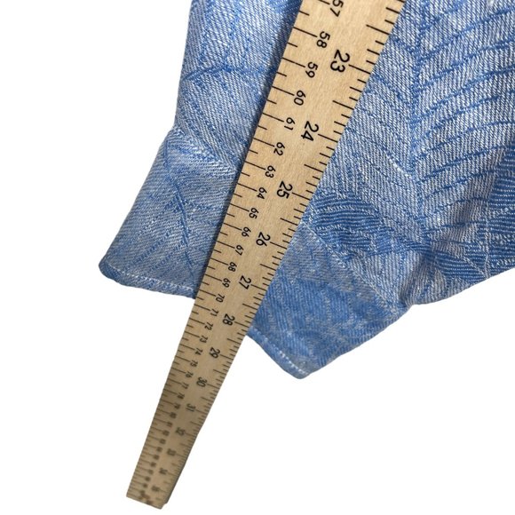 Tommy Bahama Linen Button Up Shirt Mens XL Blue White Floral Lightweight Casual - Picture 10 of 11